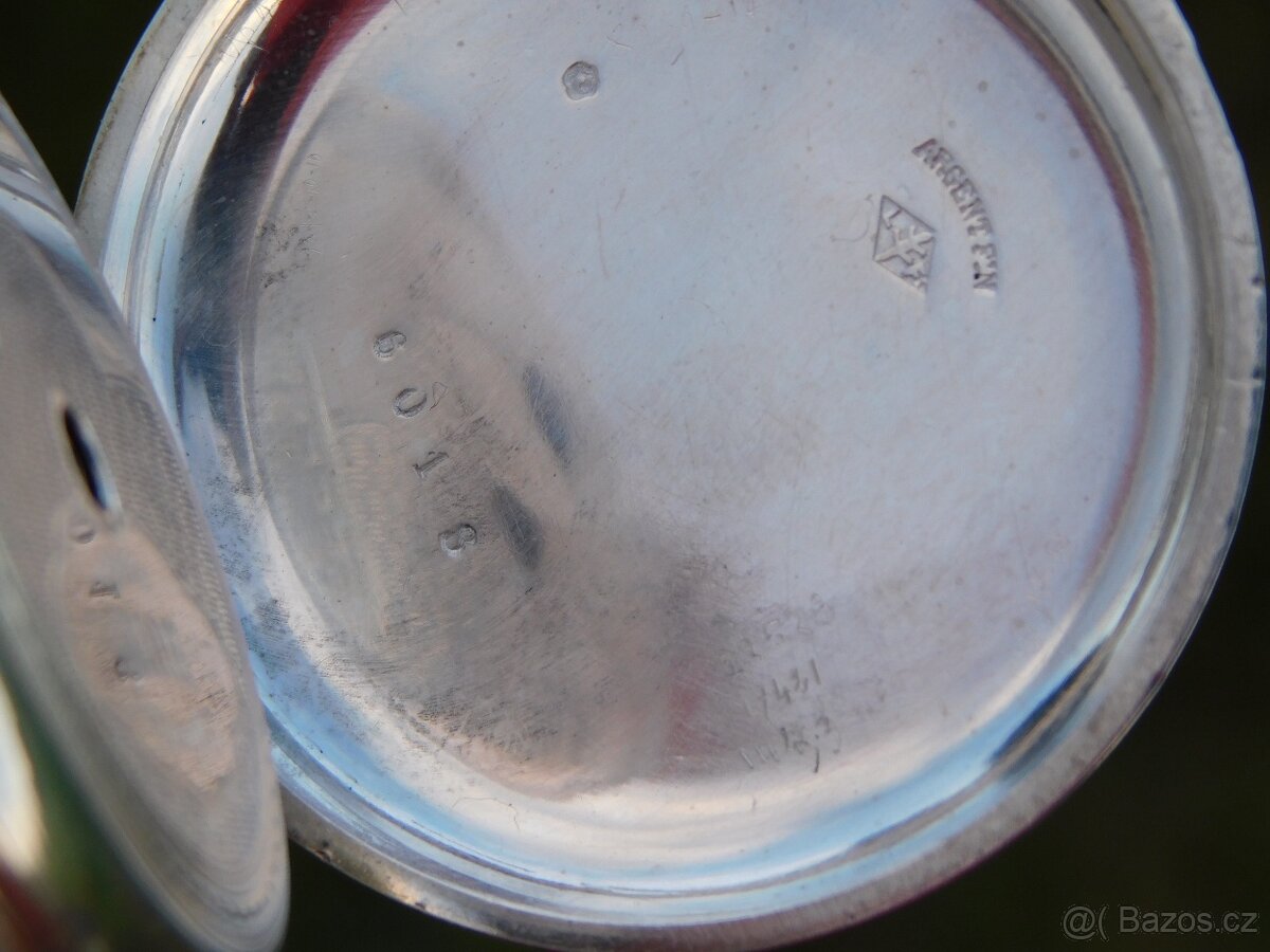 Starožitné stříbrné kapesní hodinky - klíčovky - 5