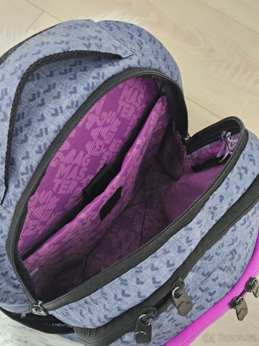Studentský batoh dívčí bagmasters digital blue pin - 5