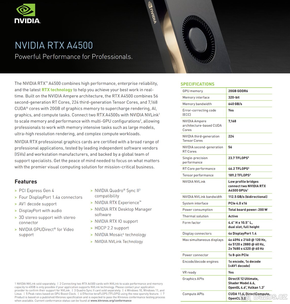 NVIDIA RTX A4500 20GB GDDR6 ECC - 5