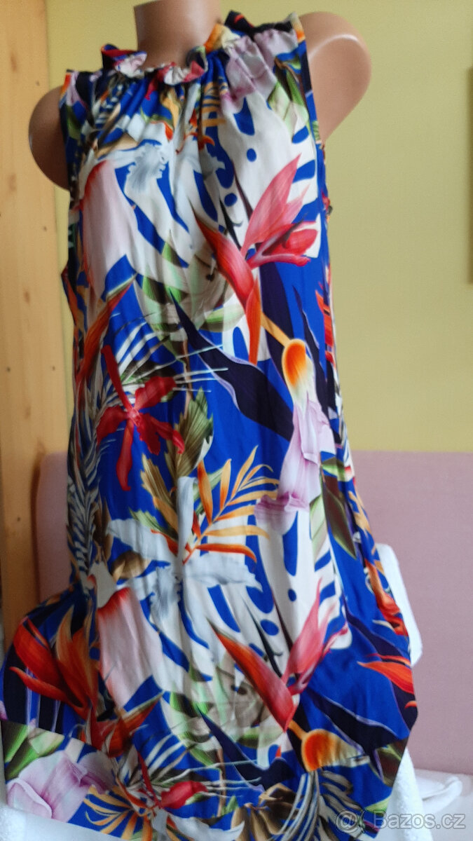 Nové letní barevné šaty vel.38 - 5