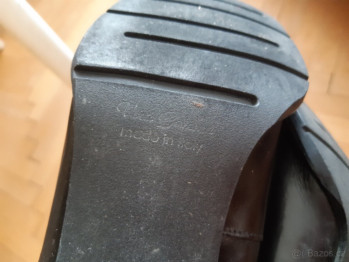 Černé kožené lodičky 37 - 5