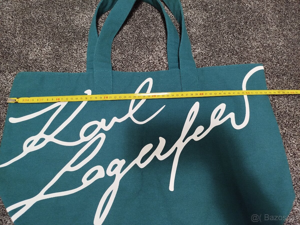 Karl Lagerfeld tote kanvas bag zelená - 5