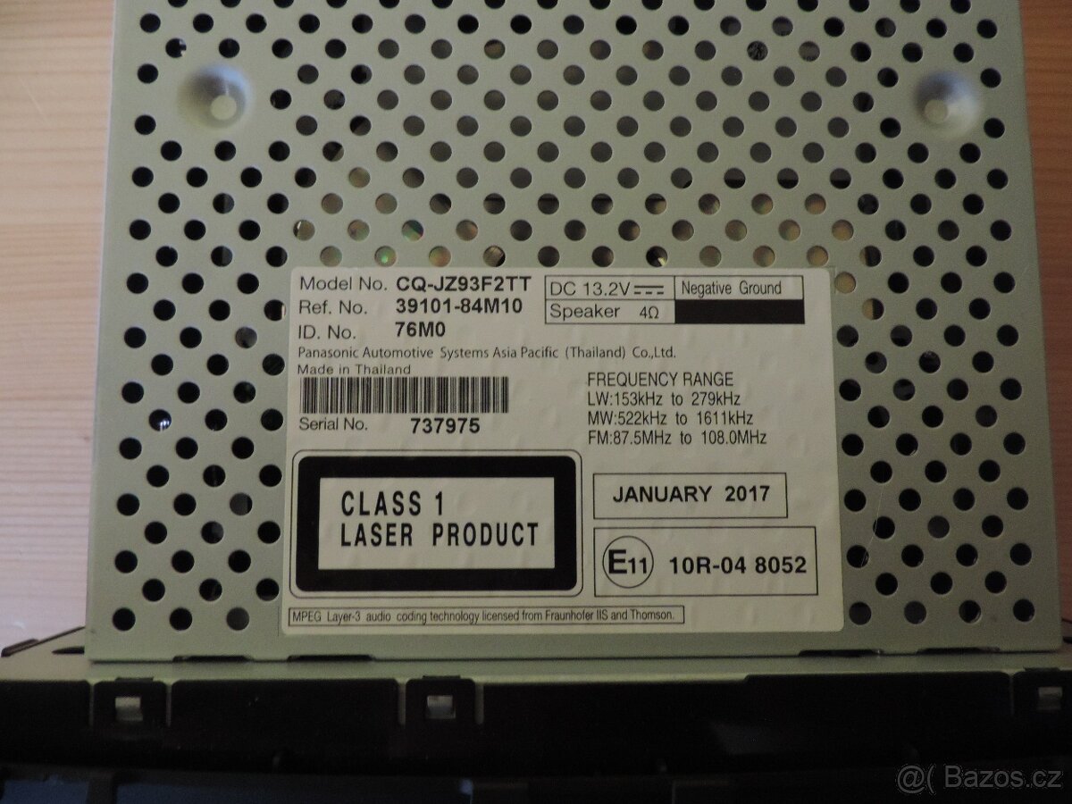 Originální autorádio Suzuki Celerio CQ-JZ93F2TT - 5