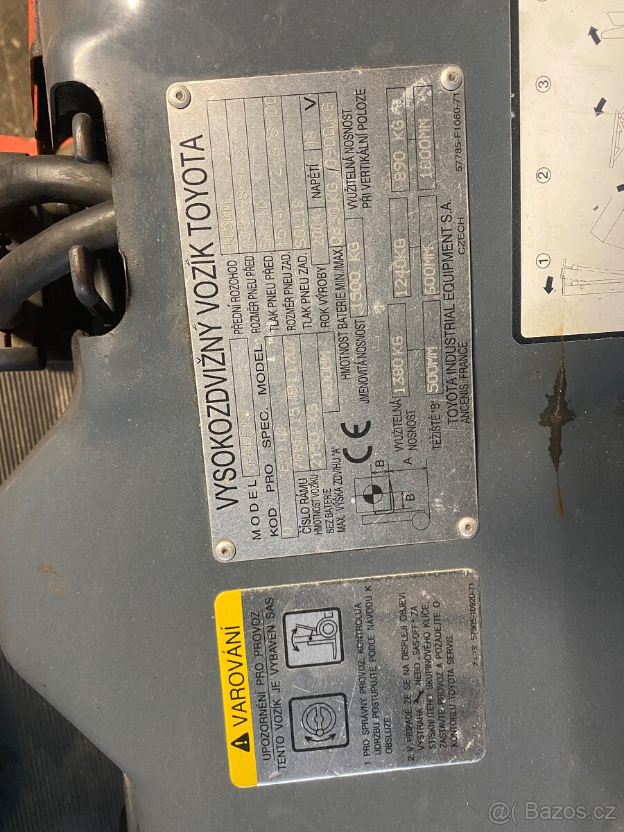 VZV TOYOTA 1,6 t , + BTV bobek s mech úchopy posuv - 5