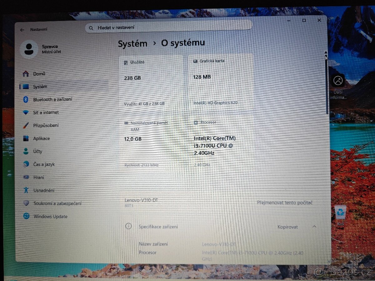 Notebook Lenovo, Windows 11, CPU i3, 12GB RAM DDR4, NVME M.2 - 5