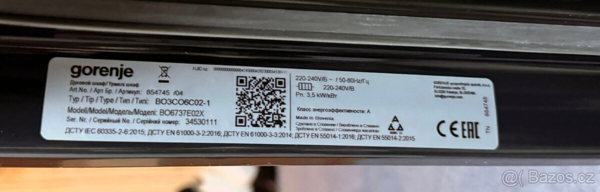 Prodám troubu a varnou desku Gorenje - 5