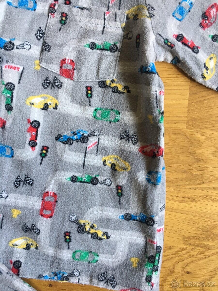 Šedé pyžamo flanel autíčka 3-4y Matalan - 5