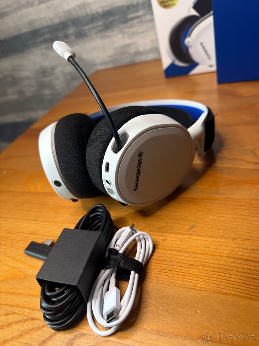 Herní bezdrátová sluchátka SteelSeries Arctis 7P+ White. - 5