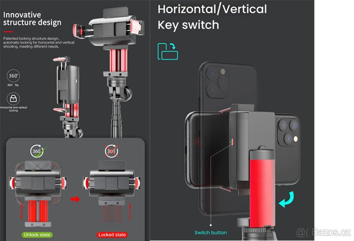 Selfie tyč s bluetooth ovl. a gyroskopem - 5