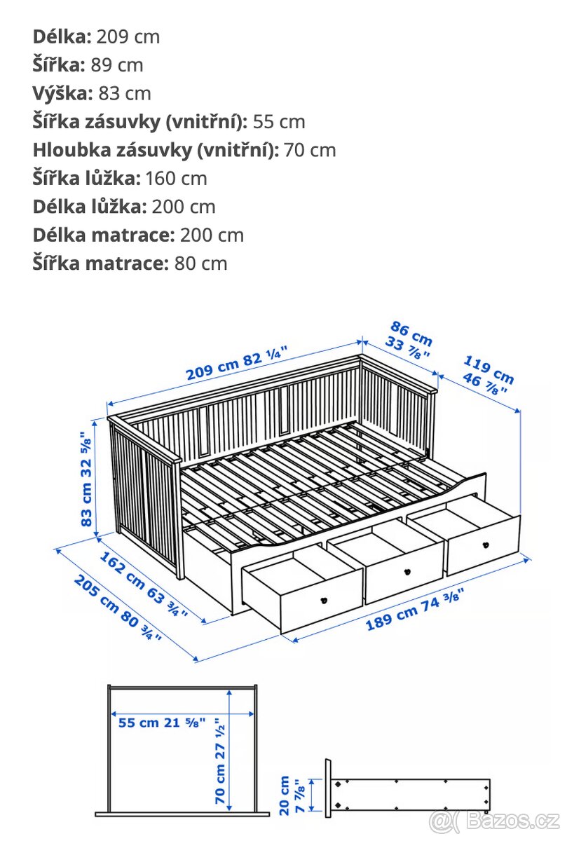 Rozkládací postel IKEA HEMNES - 5