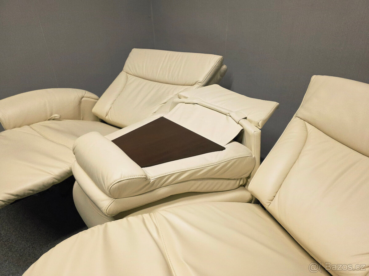 Nový polohovací gauč HIMOLLA 4010 kůže krém - 5