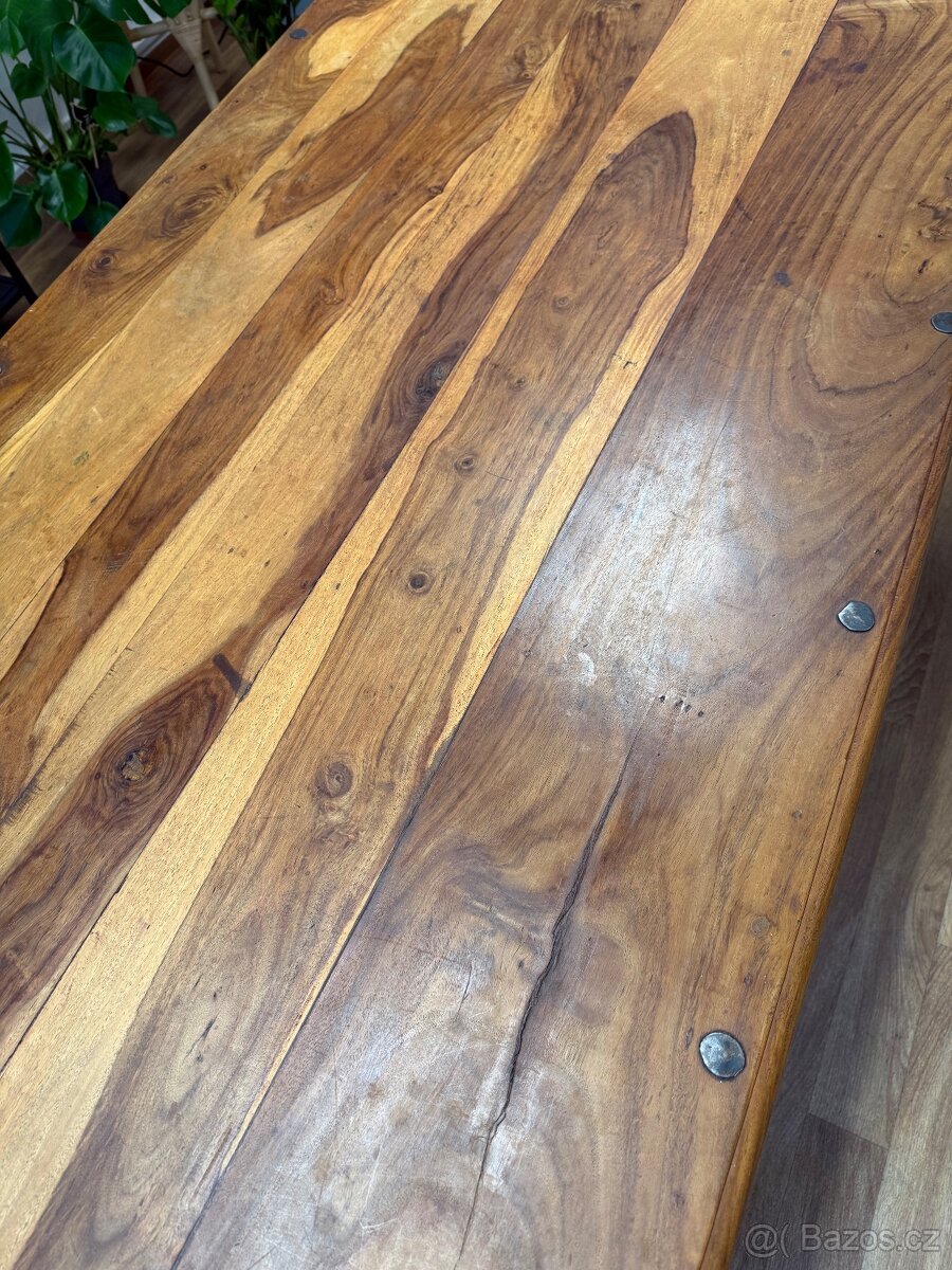 Masivní starožitní jídelní stůl dub - 5