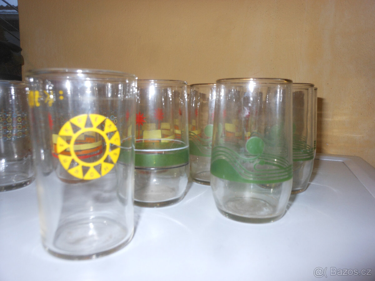 Retro skleničky - 1 dc - 24x - 5