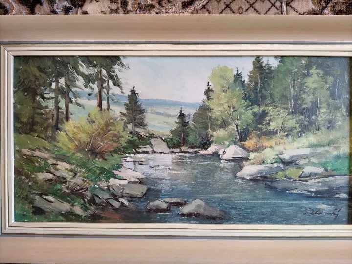 Řeka na Vysočině má rozměry rámu 58 x 33 cm - 5
