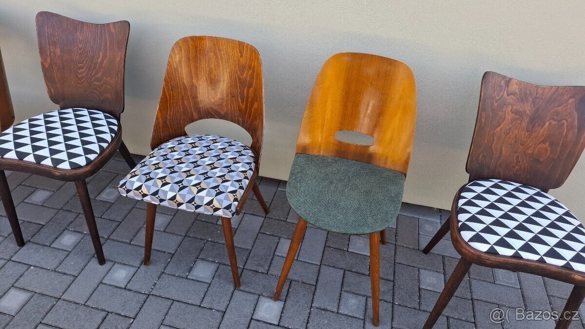 Mix čalouněných retro židlí 6ks - 5