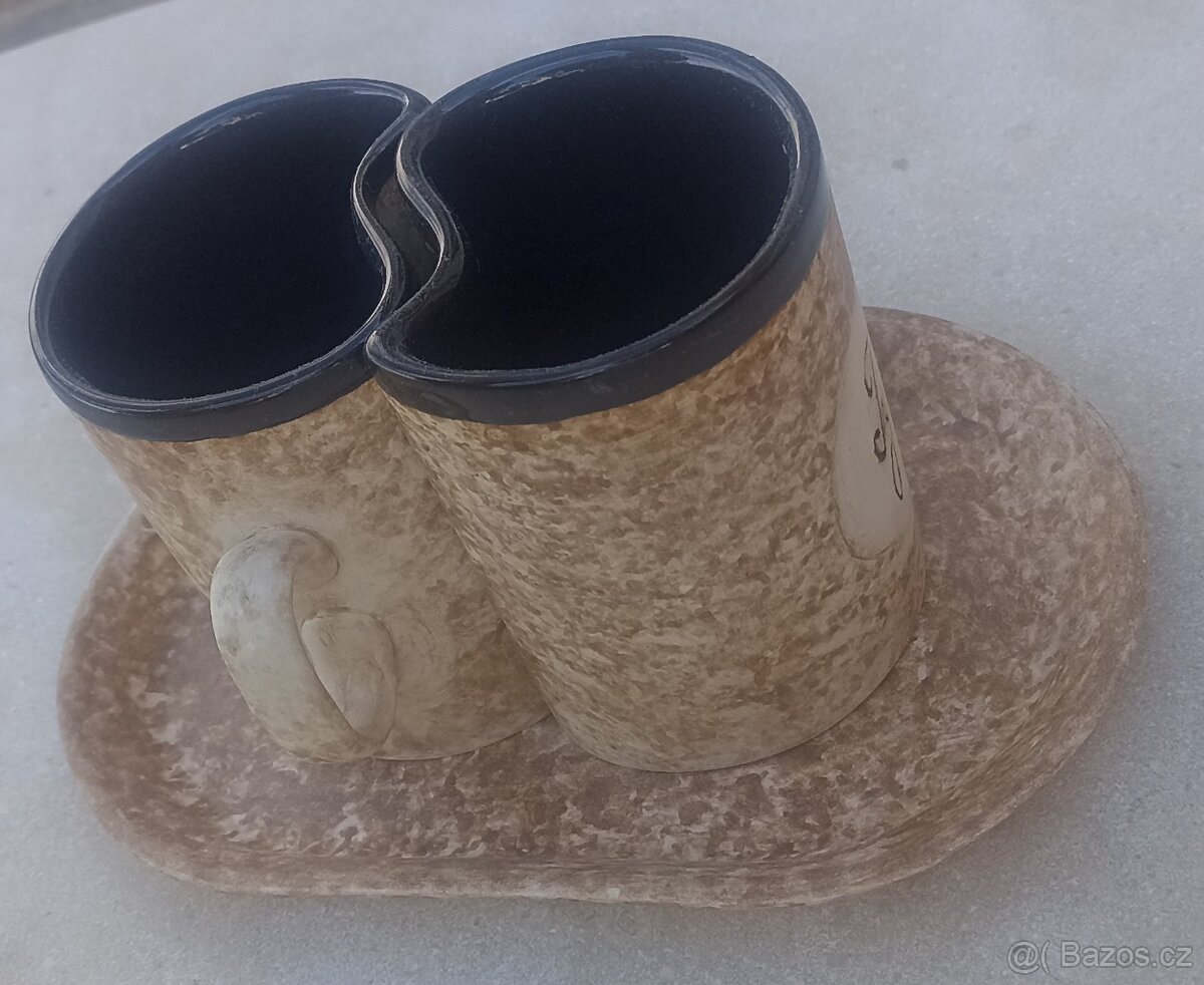 Prodám sadu keramické hrníčky na čaj JÁ a TY - 5