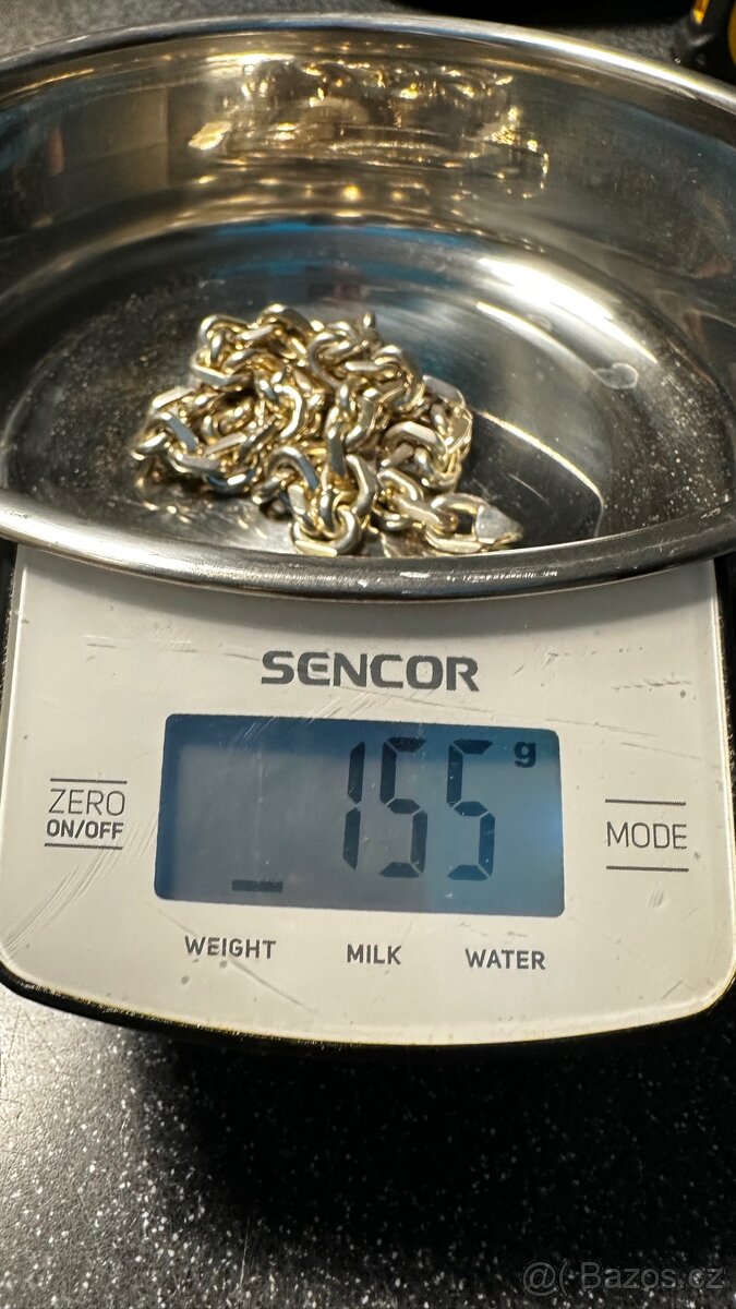 Set stříbrný řetěz a náramek / 206g - 5