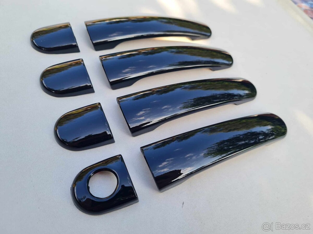 ČIERNE a KARBONOVE kľučky krytky klučiek dveri - 5