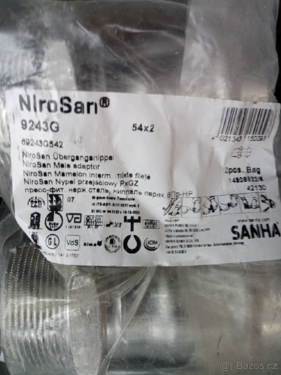 Lisovací nerez tvarovky Nirosan,mosazné a CU tvarovky - 5