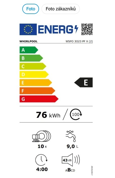 Myčka na nádobí WHIRLPOOL WSFO 3O23 PF X - 5