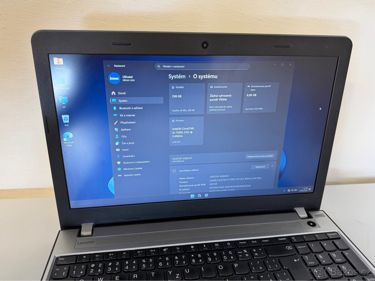 Lenovo ThinkPad E570 – 15.6" | i3 | 8GB RAM | 256GB | W11 - 5