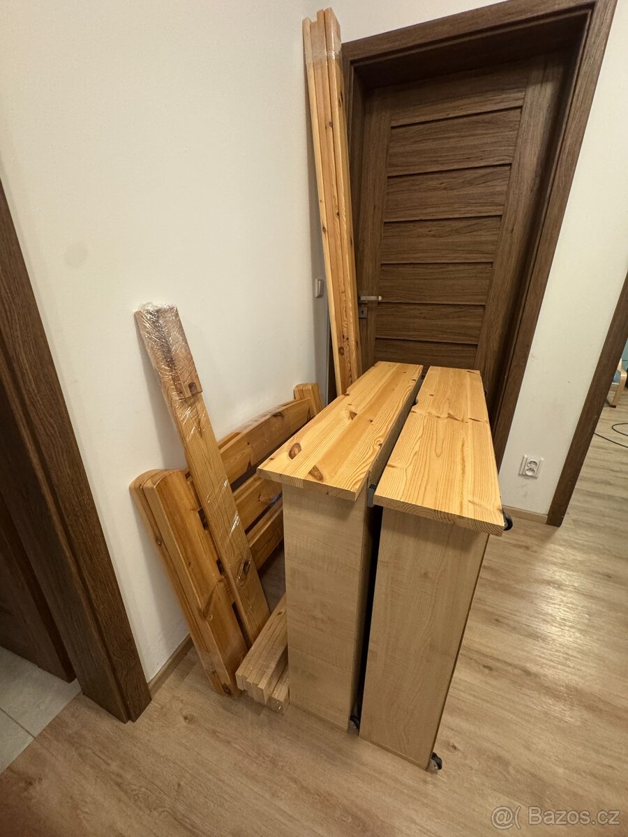 Masivní dřevěná postel 90x200 - 5