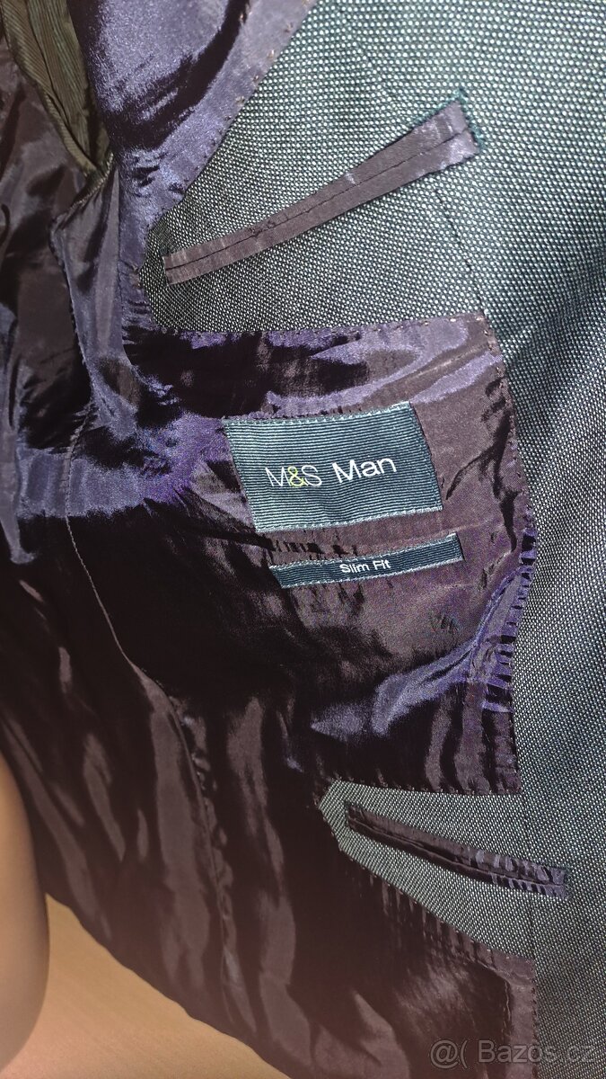 Pánské slim formální sako M&S Man/42S-L/2x58cm - 5