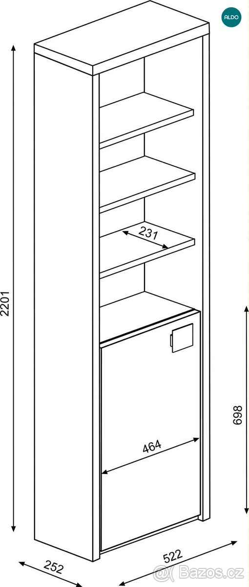 ALDO psací stůl s policemi - 5