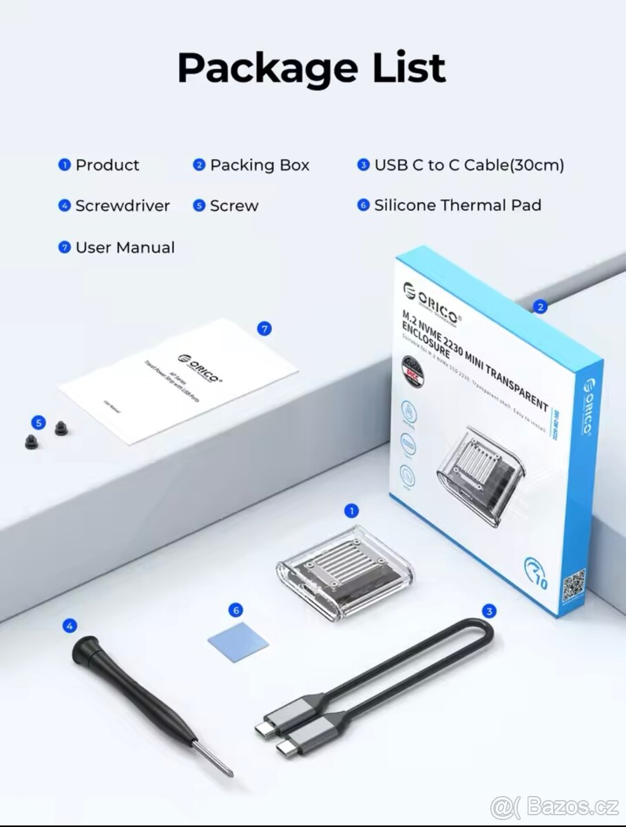 Externí SSD nvme 256gb 10Gbps Win,Mac,Linux - 5