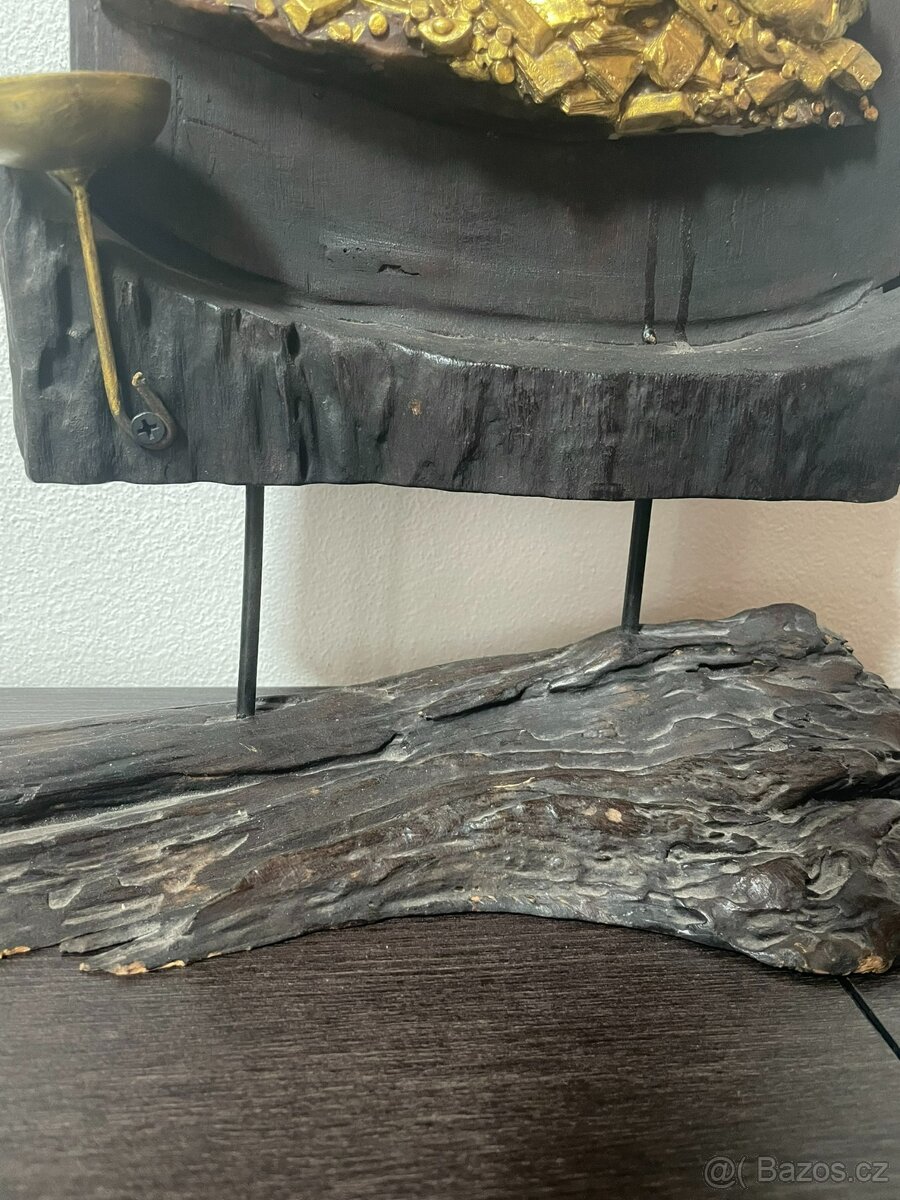 Dřevěná socha Ganéša s držákem na čajovou svíčku - 5