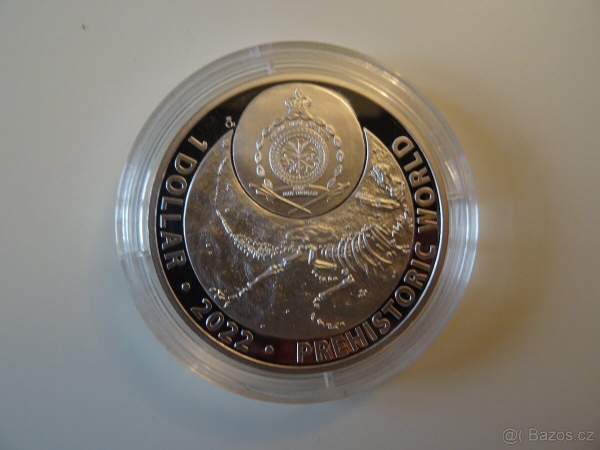 Stříbrná mince Pravěký svět - Triceratops proof - 5