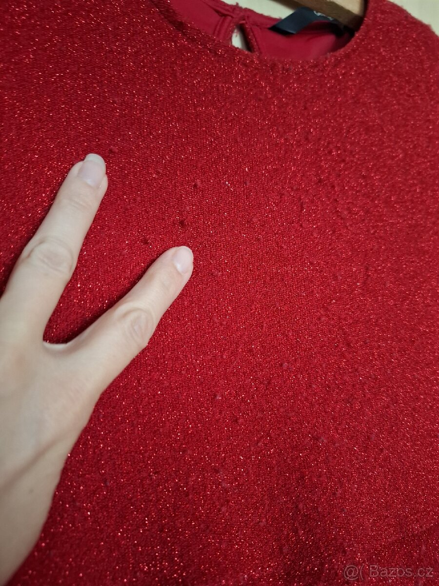 šaty červené 134/140 - 5