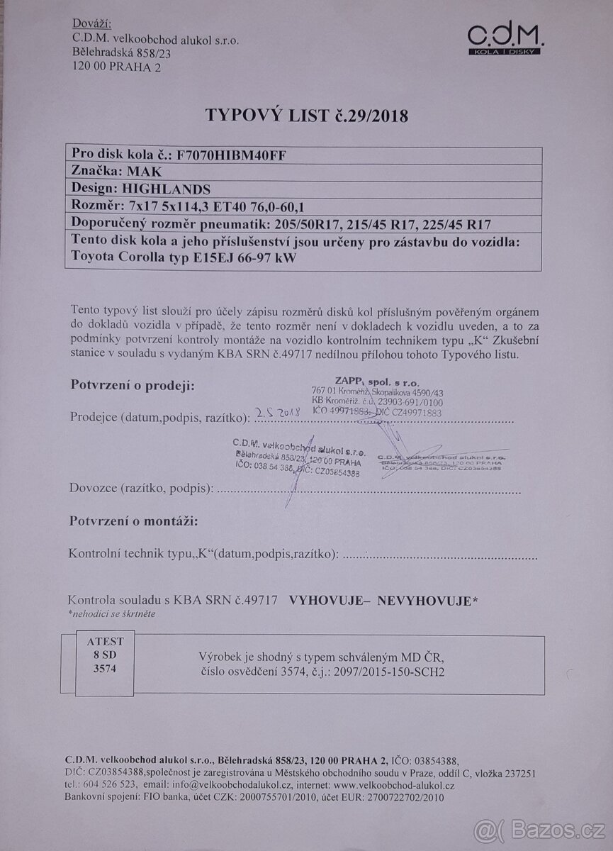 Alu kola MAK HIGHLANDS BM7x17 5x114.3 ET 40 - 5