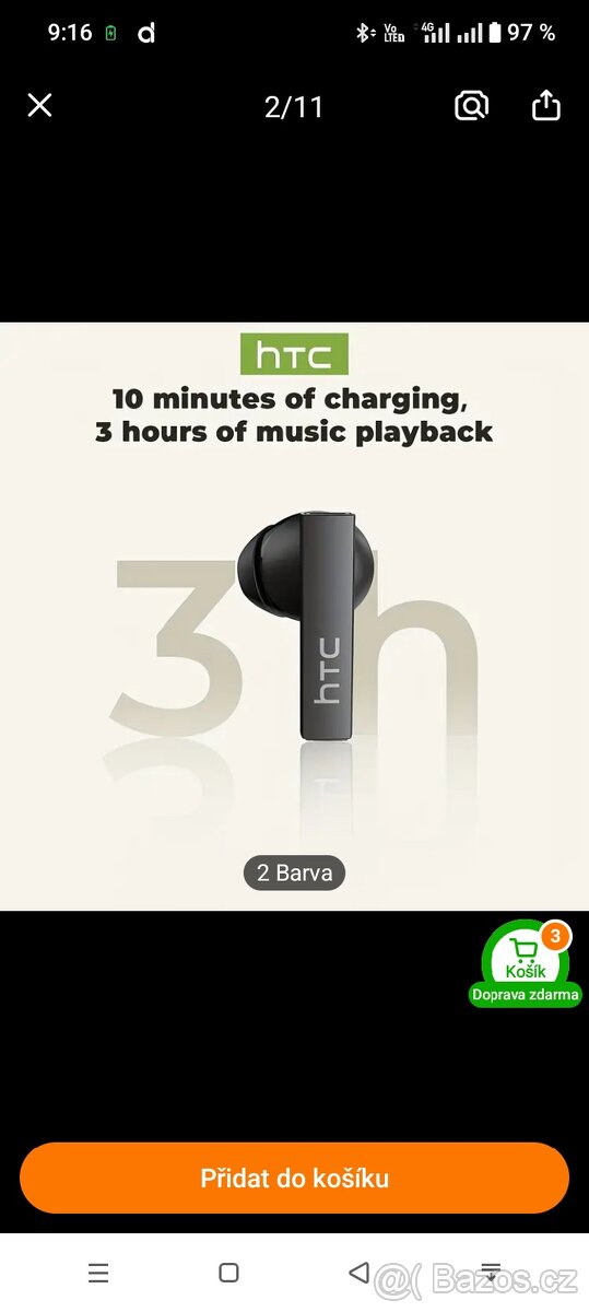 Bezdrátová sluchátka HTC - 5