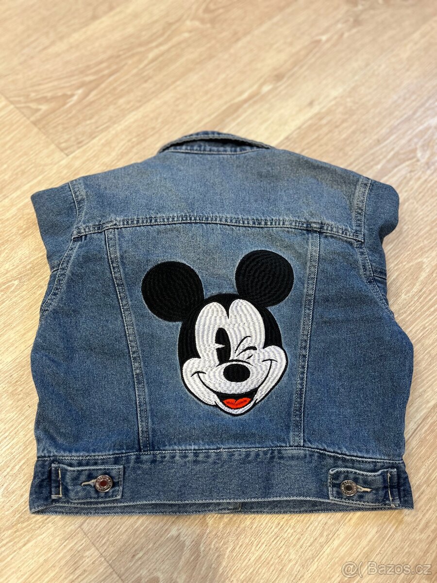 Riflová bunda 158 H&M Mickey - 5