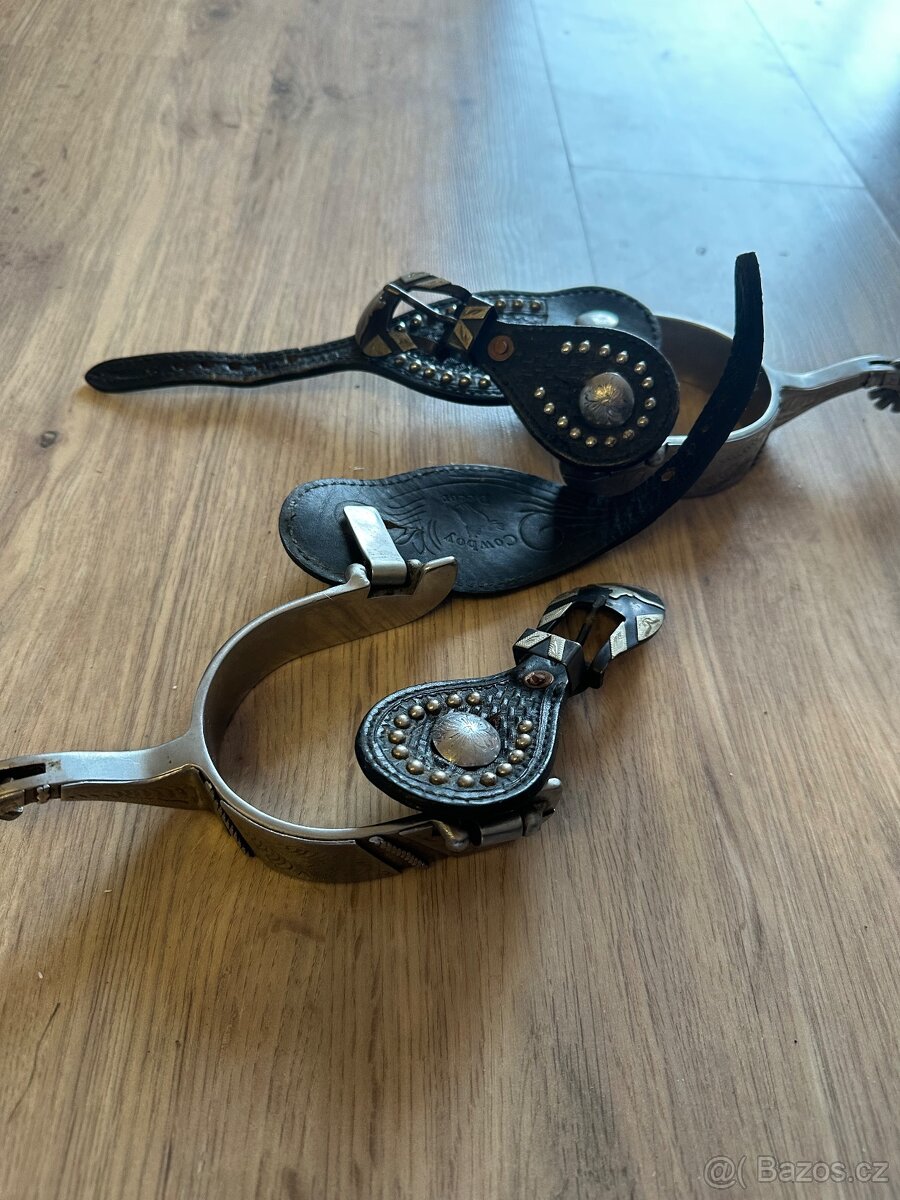 Westernové ostruhy s řemínky - 5