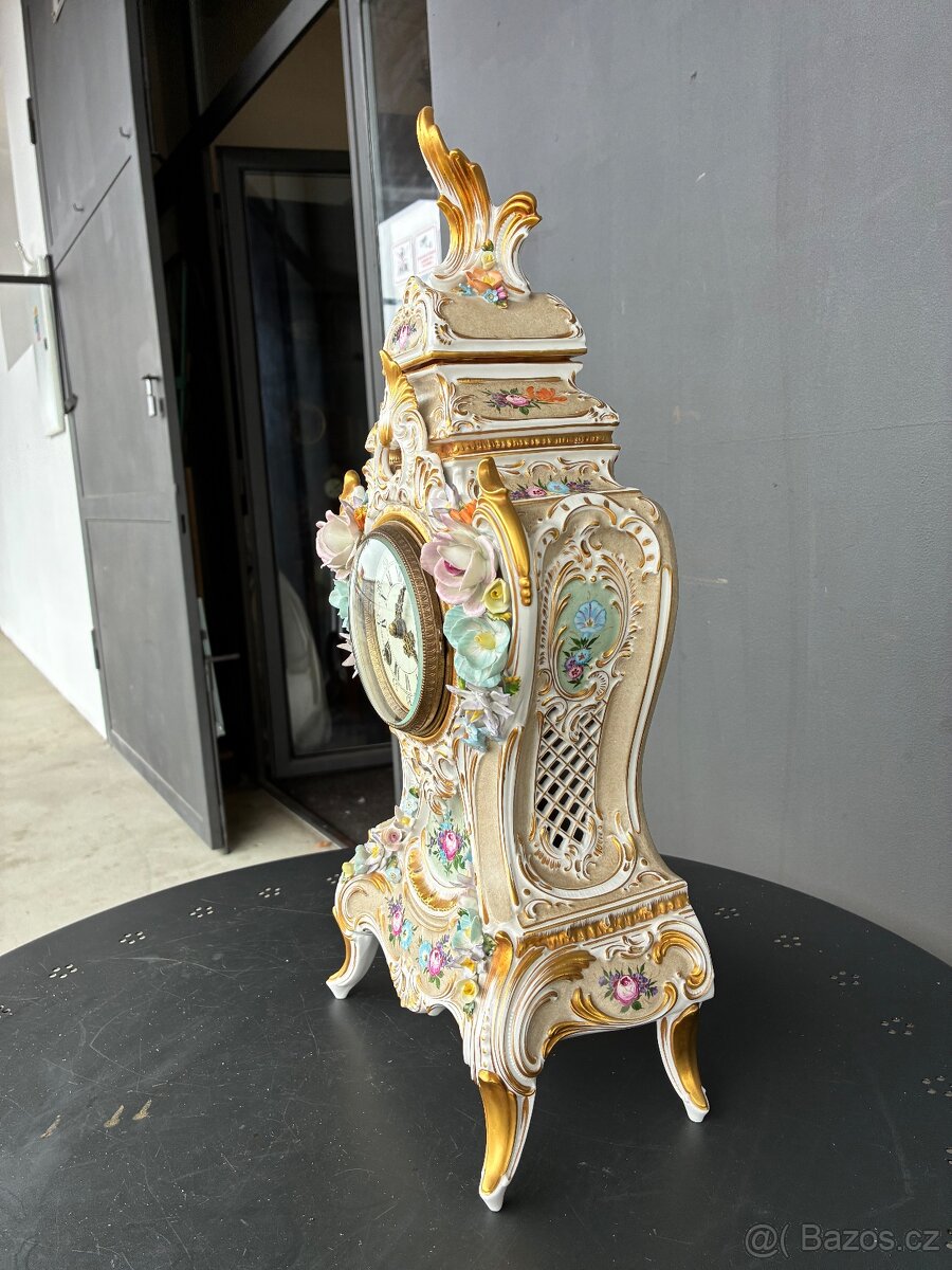 Porcelánové krbové hodiny NĚMECKO - 5