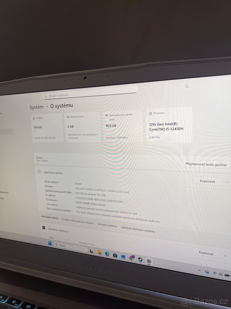 MSI thin 15 (RTX4050) - 5