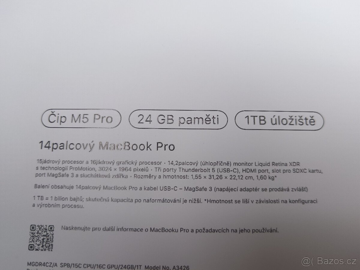 Prázdná krabice Apple Macbook pro 14" 2026 - 5