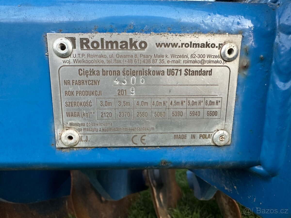 Diskový podmítač Rolmako U671 - 5
