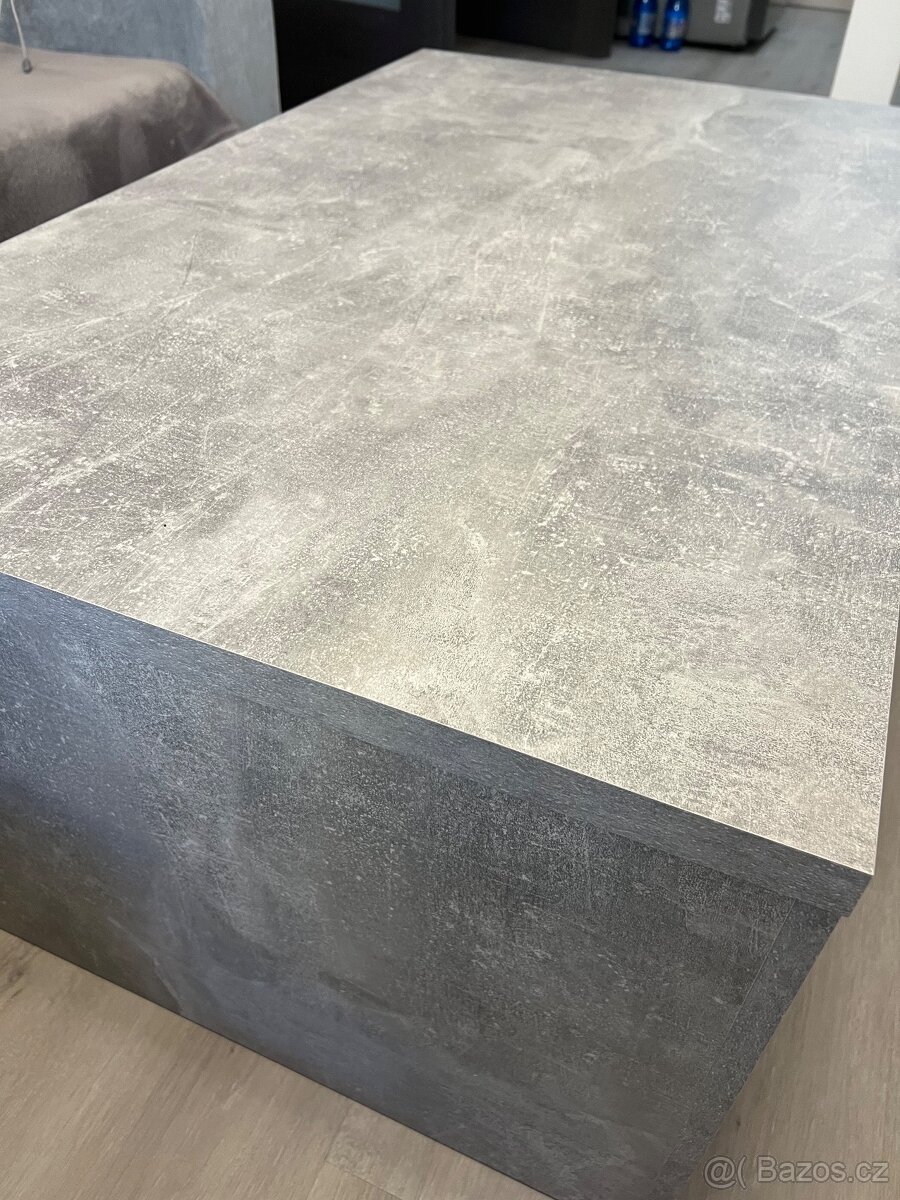 Konferenční stolek IGUAN - beton/bíla - 5