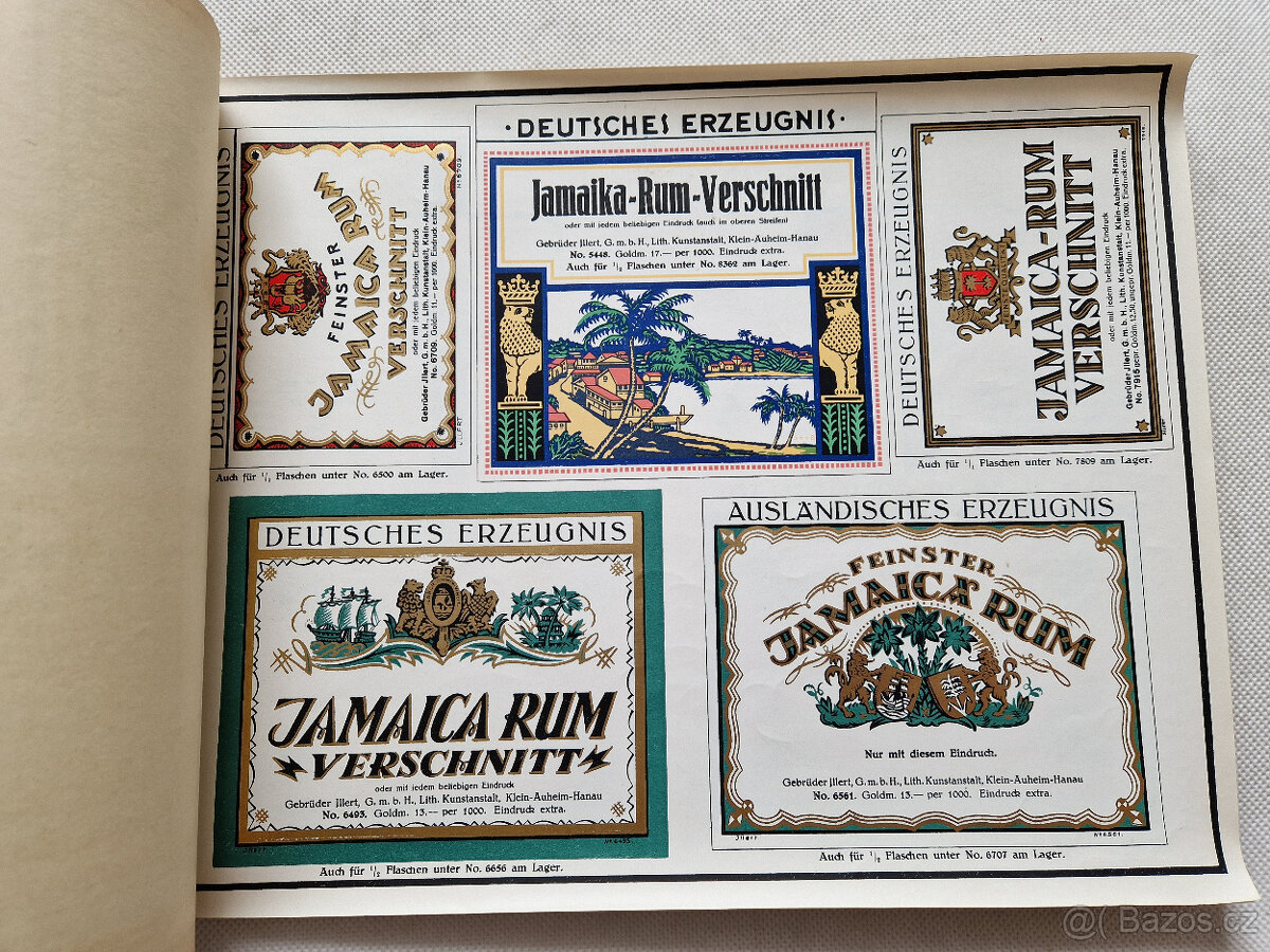 Starý reklamní vzorník etikety víno likér 1930 litografie - 5