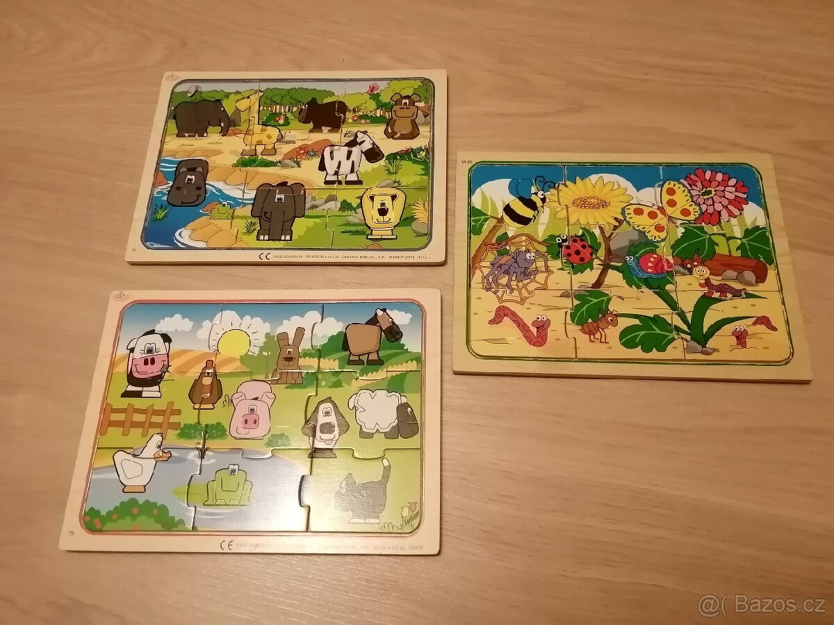 7x Puzzle Krteček, autíčka, zvířátka. - 5