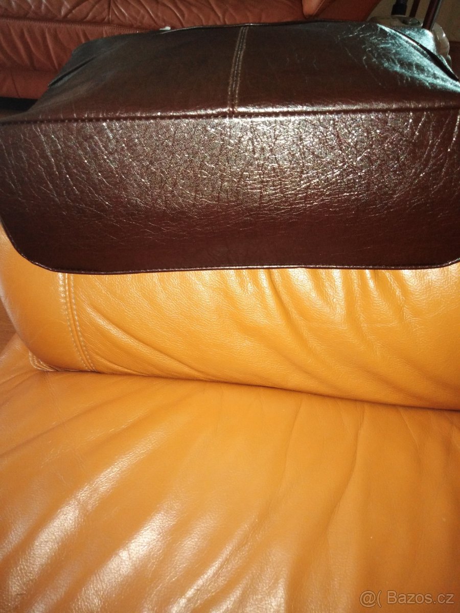 Kabelka tmavě hnědá 3, velká, elegantní - 5