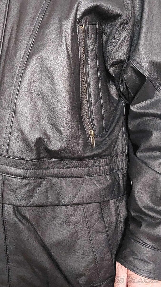 PÁNSKÁ KOŽENÁ BUNDA - PARKA - vel. 54 - 5