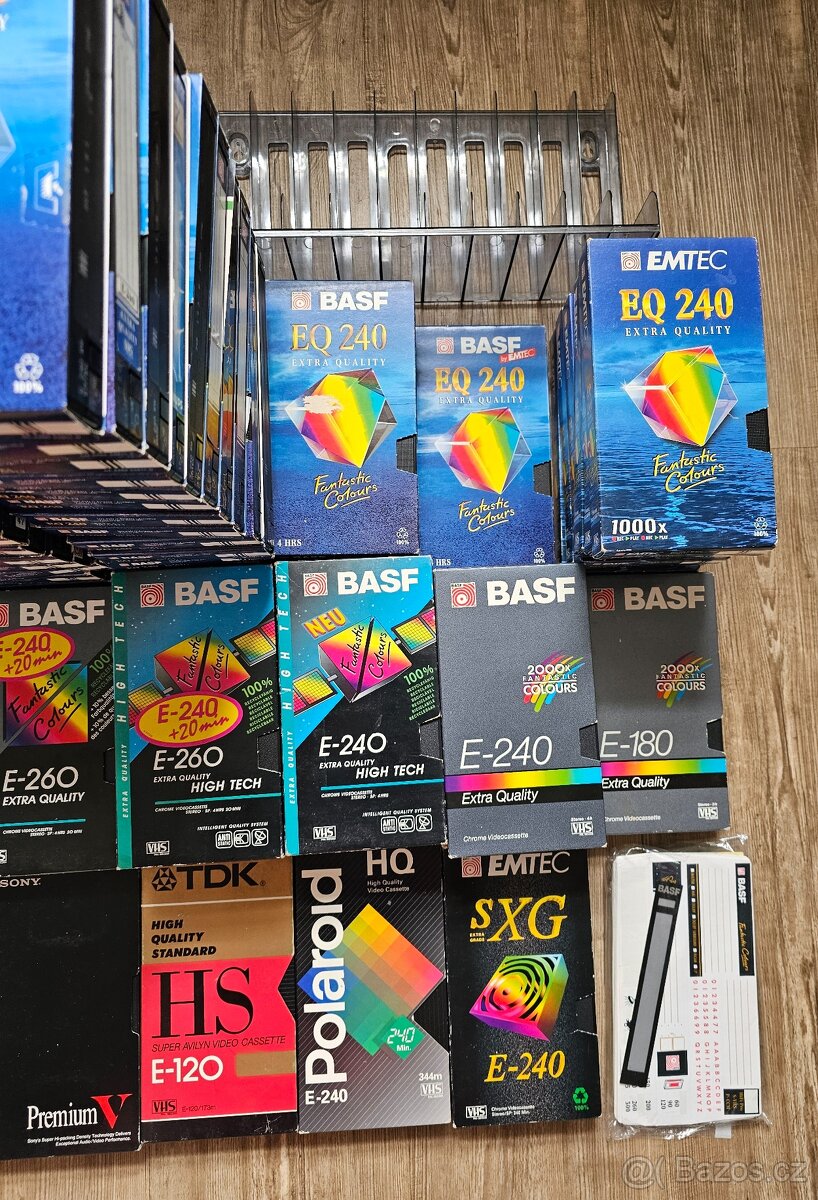 PRODÁM SADU 55KS ZNAČKOVÝCH VHS KAZET K PŘEHRÁNÍ EMTEC BASF - 5