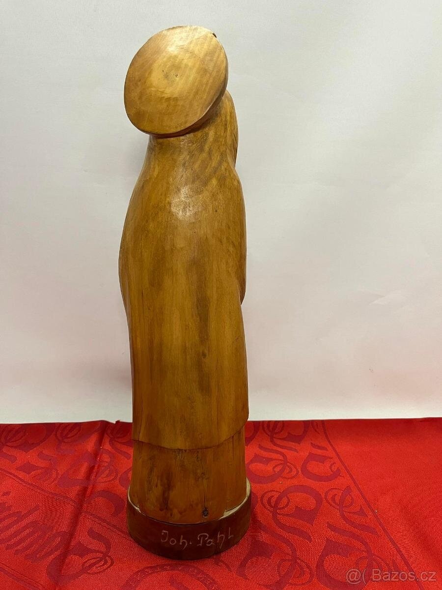 Stará,dřevěná,náboženská socha,Panna Marie - 5
