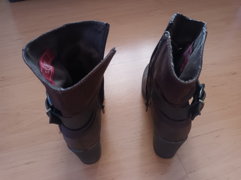 Dámské hnědé polokozačky s.Oliver - 5