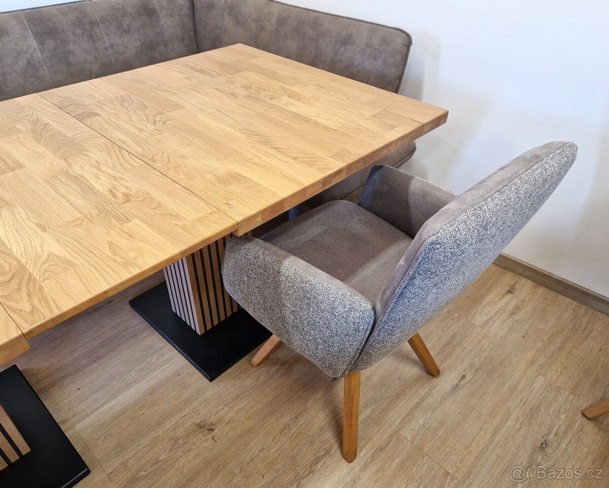 Sleva - Nový rozkládací stůl dub masiv 95x161+3x40 cm - 5