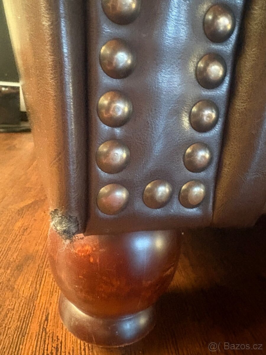 kožená sedačka s textilními sedáky - 5